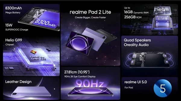 realme Pad 2 Lite launched in India powered by MediaTek Helio G99