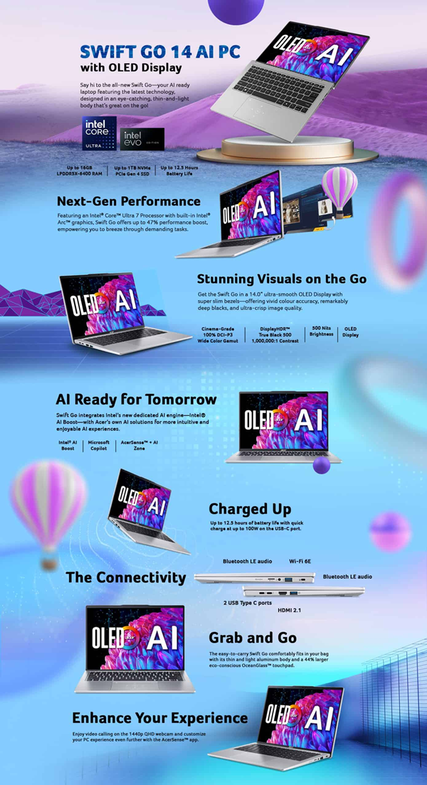 Acer to launch OLED version of Swift Go 14 AI laptop in India