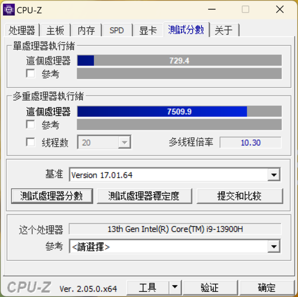 CPU-Z data