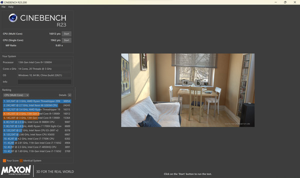 CINEBENCH 23 running points